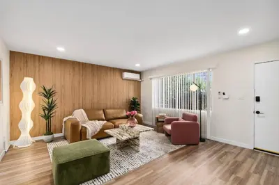 a living room with a couch and chairs and a table at Pacific Beach Paradise-Walk to Beach &Bay in San Diego