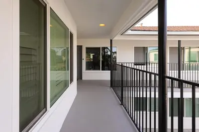 an external view of a house with a balcony at Cozy Studio Near Balboa Park in San Diego