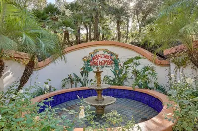 a fountain in the middle of a garden at Creative SoCal Escape! Trabuco Canyon Casita