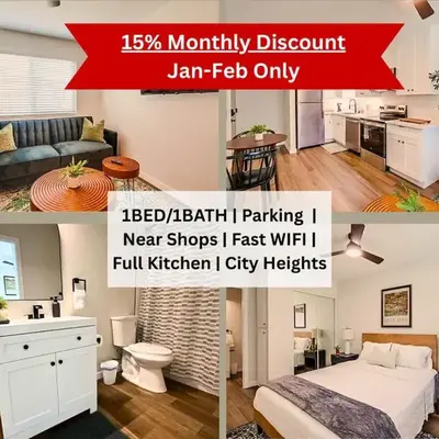1BR Close to Downtown SD