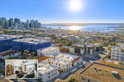 an aerial view of a city with buildings at Walk to Balboa and Zoo Central Renovated Villa in San Diego