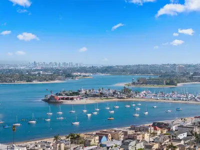 a view of a harbor with boats in the water at The Sands by Coastline Vacation Rentals in San Diego