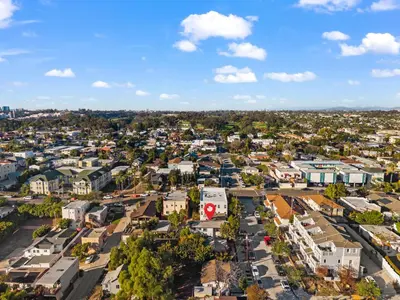 an aerial view of a city with houses at The Treehouse by Coastline Vacation Rentals in San Diego