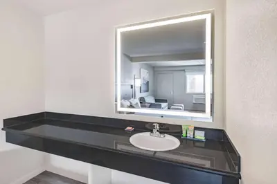 a bathroom with a sink and a mirror at Wyndham Garden San Diego in San Diego