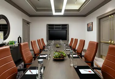 a conference room with a long table and chairs at San Diego Marriott Del Mar in San Diego