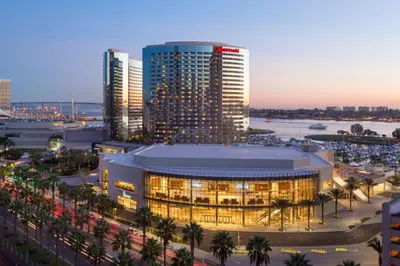 a view of a large building in a city at Marriott Marquis San Diego Marina in San Diego