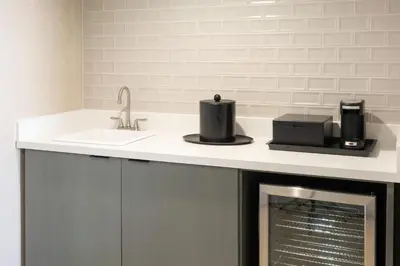 a kitchen with a sink and a counter top at San Diego Marriott Mission Valley in San Diego