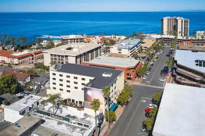 an aerial view of a city with the ocean at Empress Hotel La Jolla in San Diego