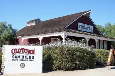 an old town san diego sign in front of a building at Courtyard by Marriott San Diego Downtown Little Italy in San Diego
