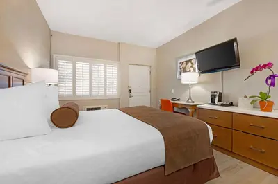 a bedroom with a large bed and a flat screen tv at Best Western Downtown San Diego in San Diego
