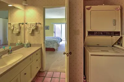 a bathroom with a sink and a sink at Borrego Springs Condo with Private Patio and Views! in Borrego Springs