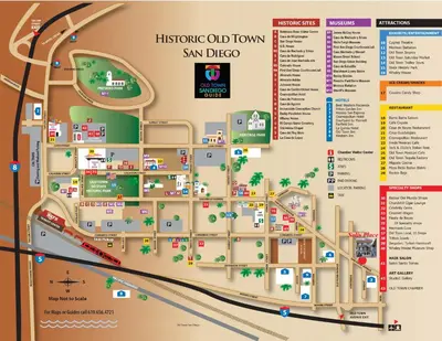 a map of the historic old town san diego at Solis Place in Old Town in San Diego