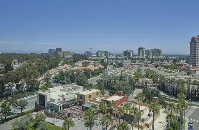 an aerial view of a city with buildings at Hyatt Regency La Jolla at Aventine in San Diego