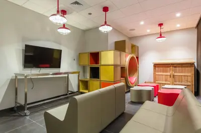 a living room with a couch and a tv at Marriott Vacation Club®, San Diego    in San Diego
