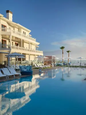 a large swimming pool in front of a building at Shore House at The Del, LXR Hotels & Resorts in San Diego