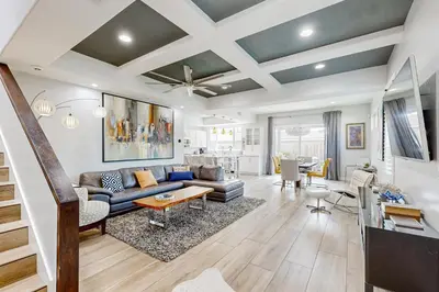 a living room with a couch and a table at Ingraham Delight Pacific Beach in San Diego