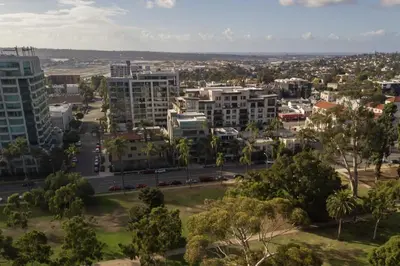 an aerial view of a city with tall buildings at Balboa I by AvantStay - Stylish Condo Balboa Park Adjacent w Views in San Diego