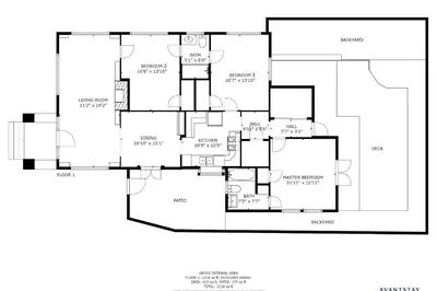 a floor plan of a house at Topaz By AvantStay Adorable Cottage Walking Distance to Beach w Large Patio in San Diego