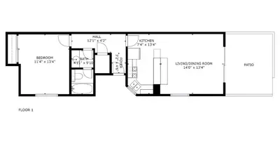 a floor plan of a house at Bay View II by AvantStay Ocean View Mission Beach Home on the Sand in San Diego