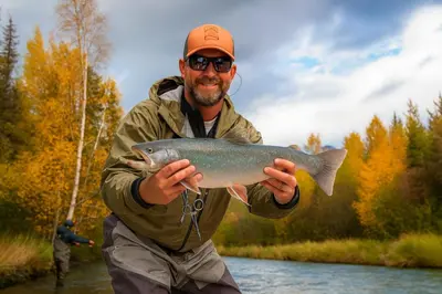 a man holding a fish in his hands on a river at Starlight Western Room in Hemet