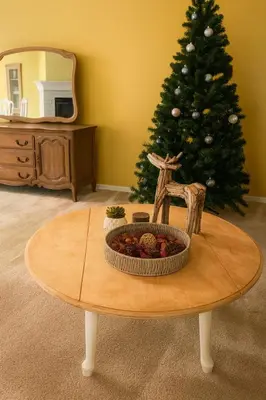 a christmas tree in a living room with a coffee table at Meadow Harvest Suite with TV and private bathroom in Hemet